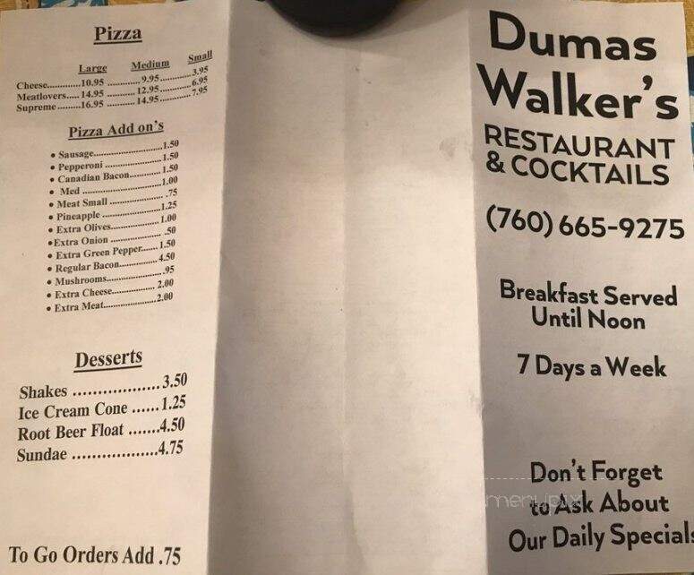 Dumas Walkers Restaurant & Bar - Earp, CA