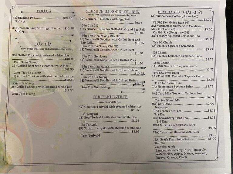 Pho & Grill - Cromwell, CT menu_pic