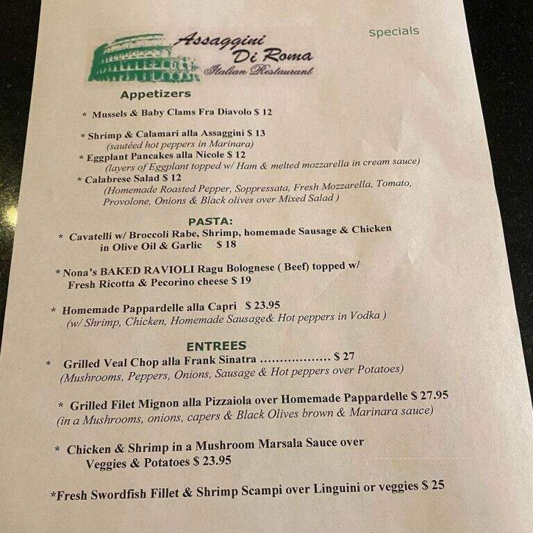 Assaggini Di Roma - Hazlet, NJ menu_pic