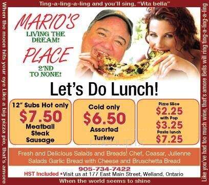 Mario's Place - Welland, ON menu_pic