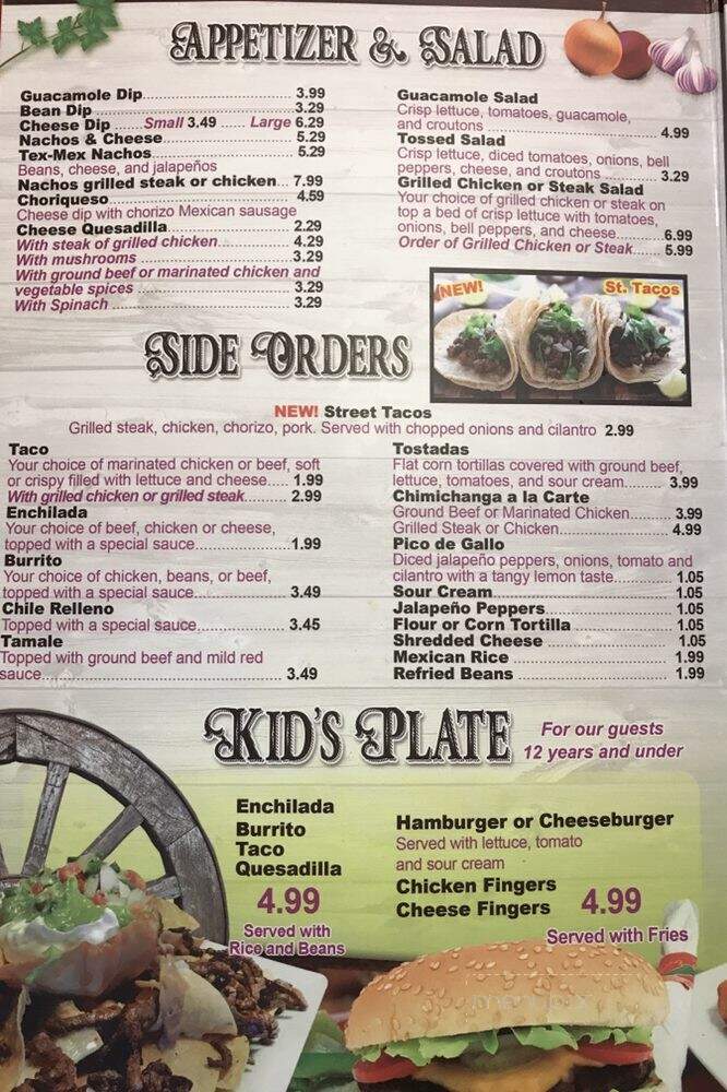 Los Tres Caminos - Marshall, IL menu_pic