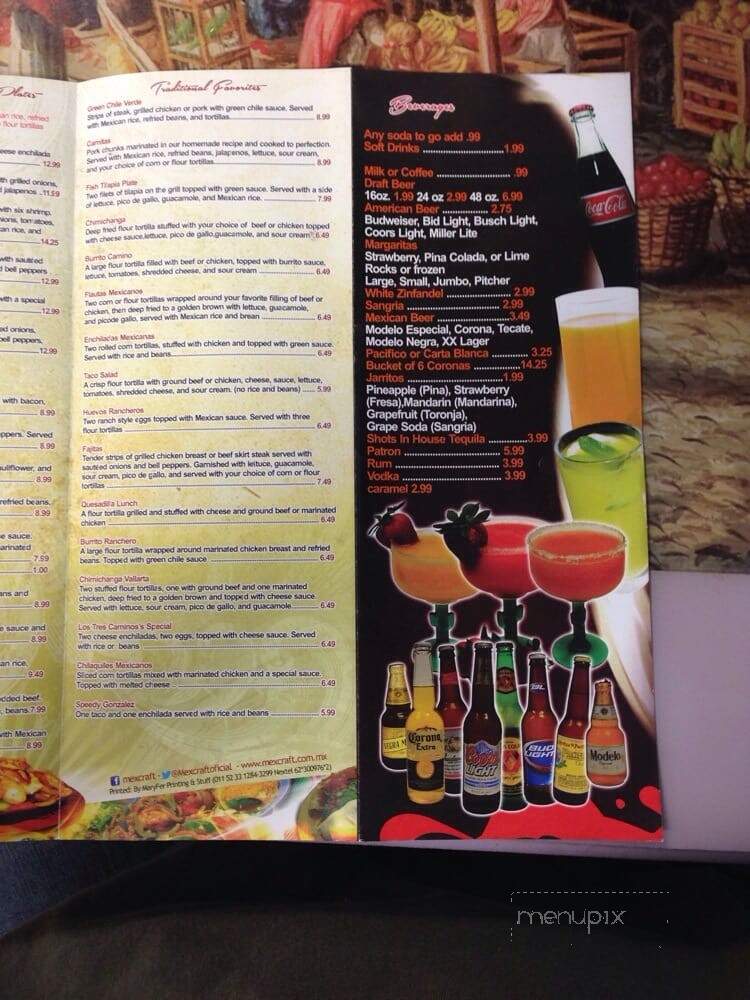 Los Tres Caminos - Marshall, IL menu_pic