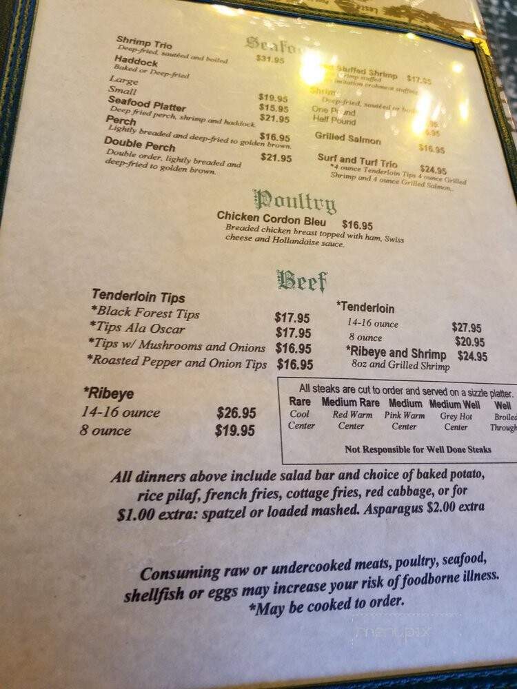 Bavarian Inn Supper Club - Lena, WI menu_pic
