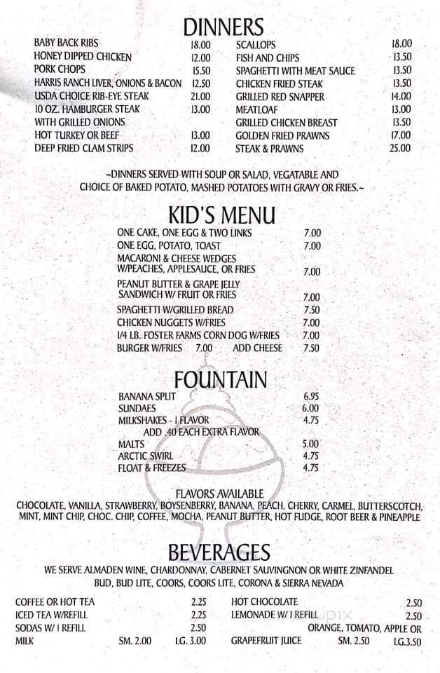 Renee's Cafe - Lakeport, CA menu_pic