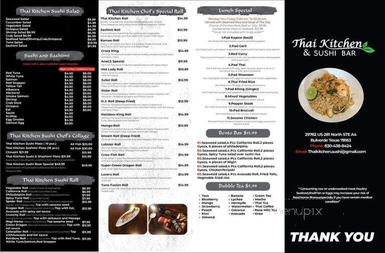 Thai Kitchen and Sushi Bar - Bulverde, TX