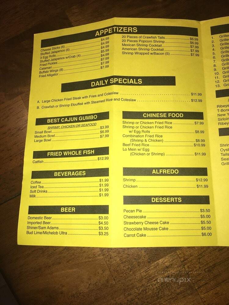 Texas Cajun Cafe - Lamesa, TX menu_pic