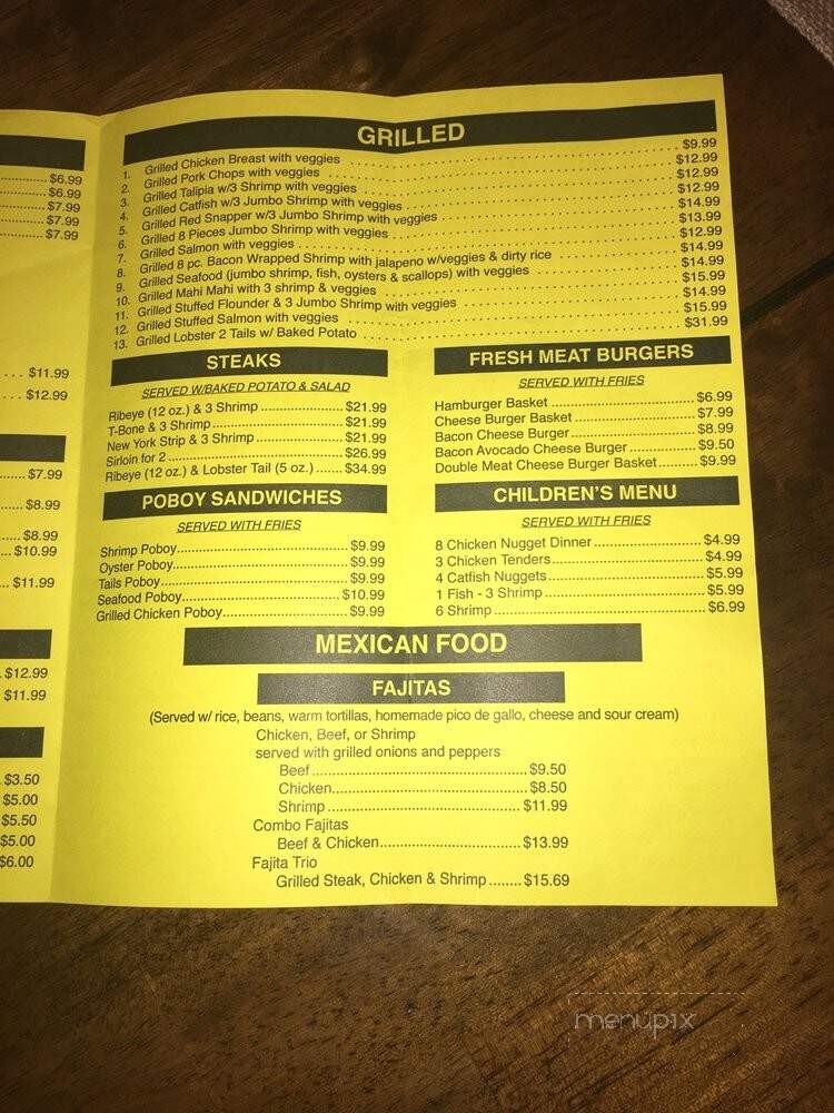 Texas Cajun Cafe - Lamesa, TX menu_pic