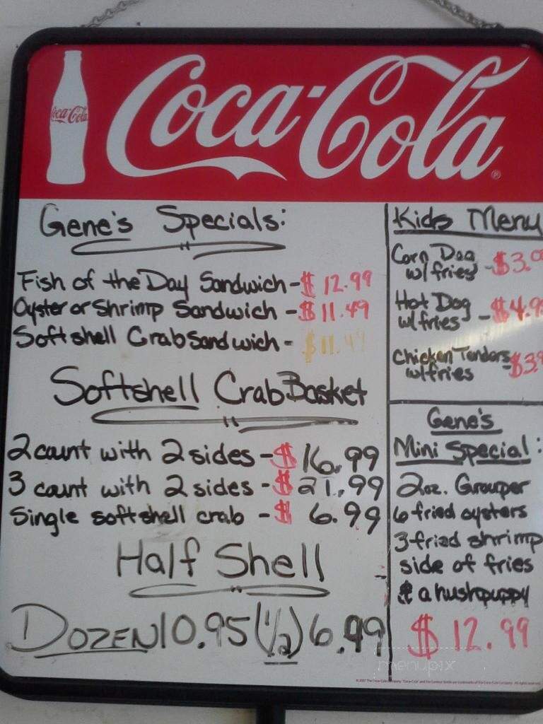 Gene's Oyster Bar - Panama City, FL menu_pic