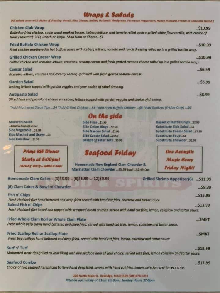 Kapi's Pub - North Uxbridge, MA menu_pic