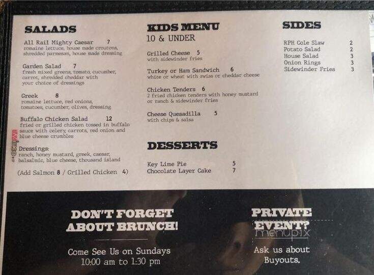 The Rail Public House - Gadsden, AL menu_pic