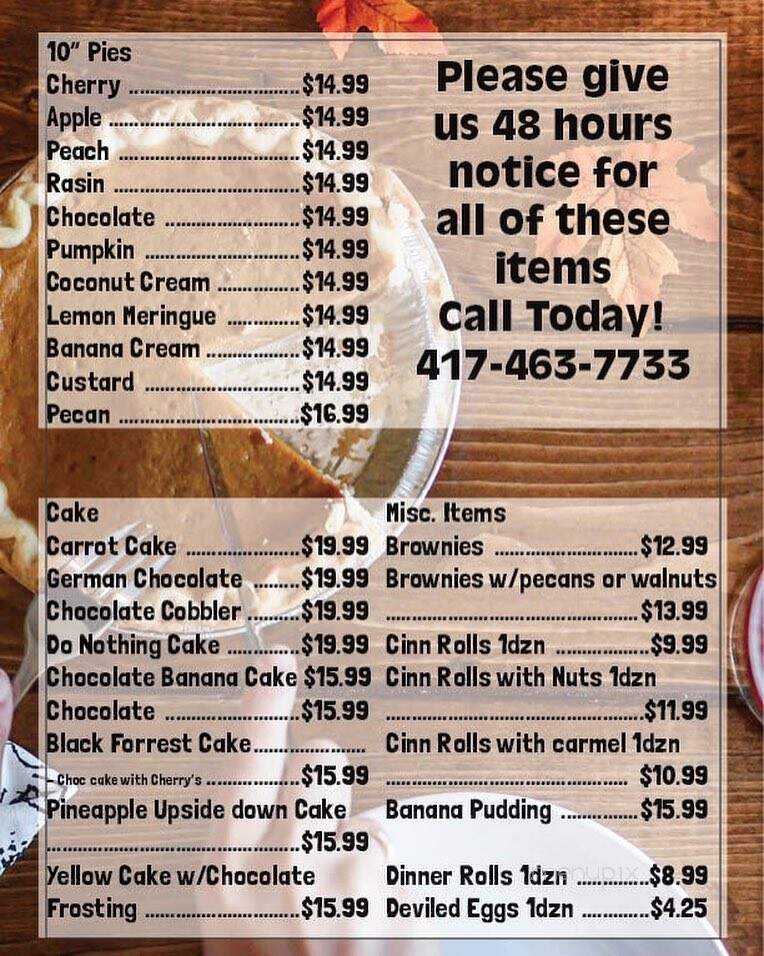 Hillbilly Gas Mart - Marionville, MO menu_pic