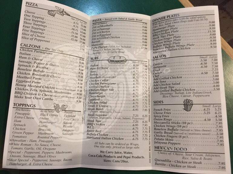 Belmont Pizza - Belmont, MA menu_pic