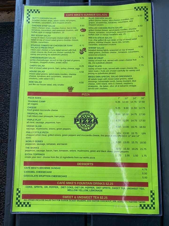 Mike's Cafe - Corinth, MS menu_pic
