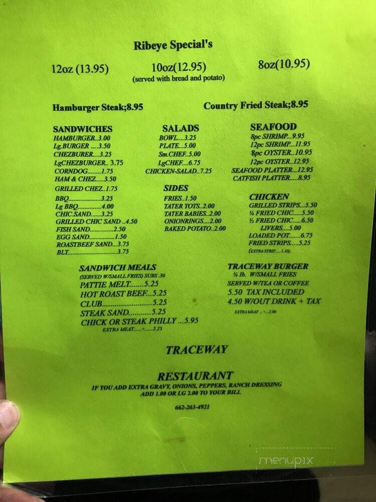 Trace-Way Restaurant - Mathiston, MS menu_pic