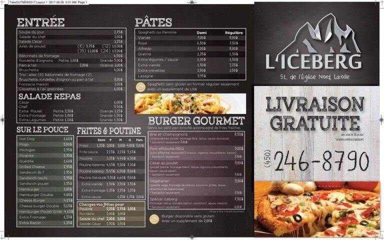 L'Iceberg - Lacolle, QC menu_pic