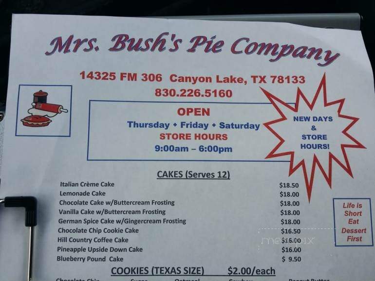 Mrs Bush's Pie Company - Canyon Lake, TX