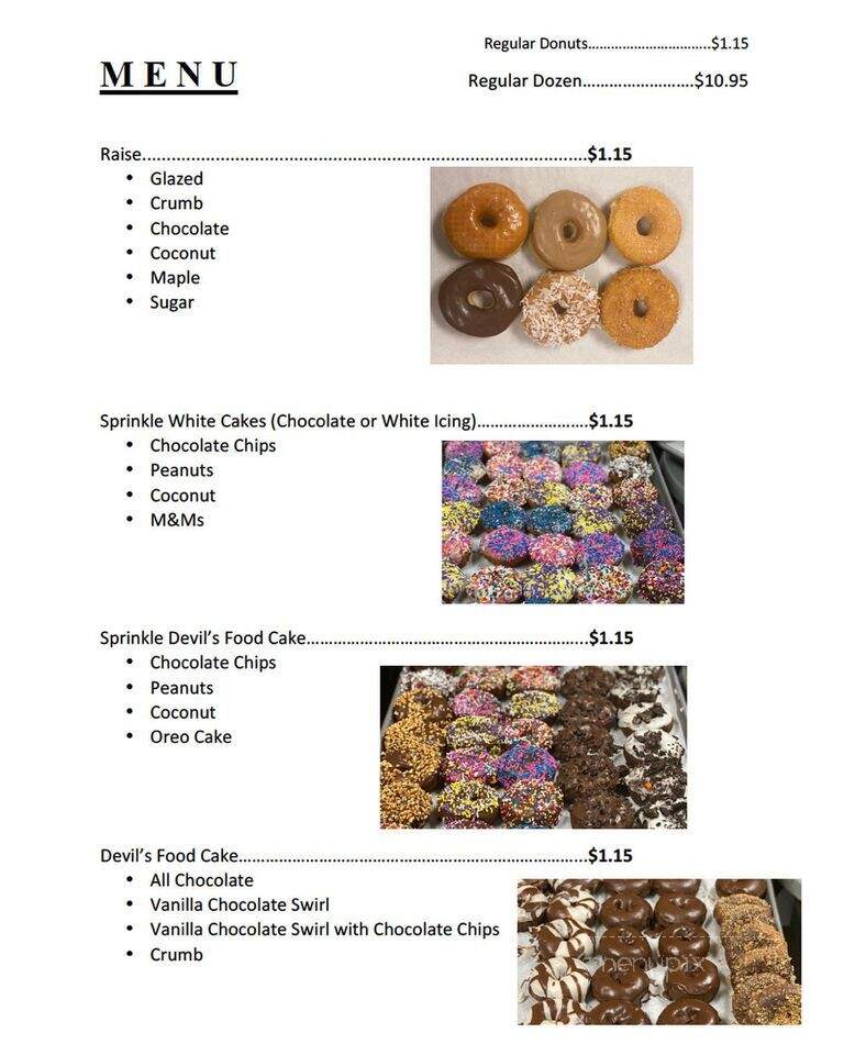 Mr T's Delicate Donut Shop - Modesto, CA menu_pic