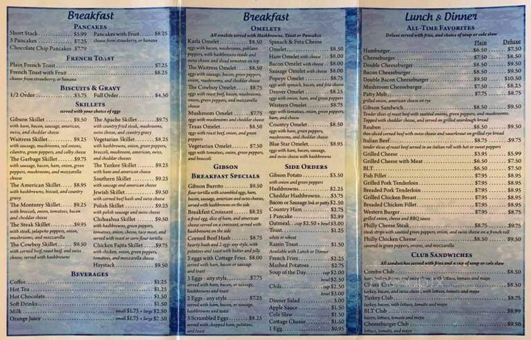 Blue Star Cafe - Gibson City, IL menu_pic