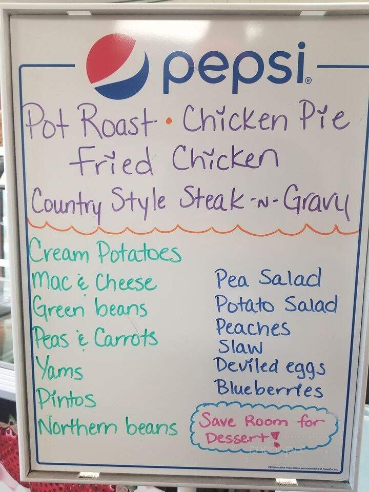 Boonville Restaurant - Boonville, NC menu_pic