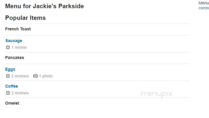 Jackie's Parkside - Winneconne, WI menu_pic