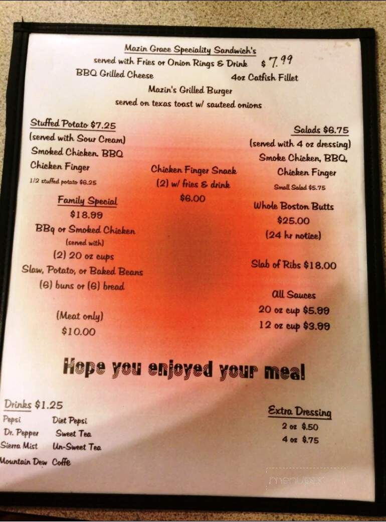 Pig-N-Out Barbeque - Hokes Bluff, AL menu_pic