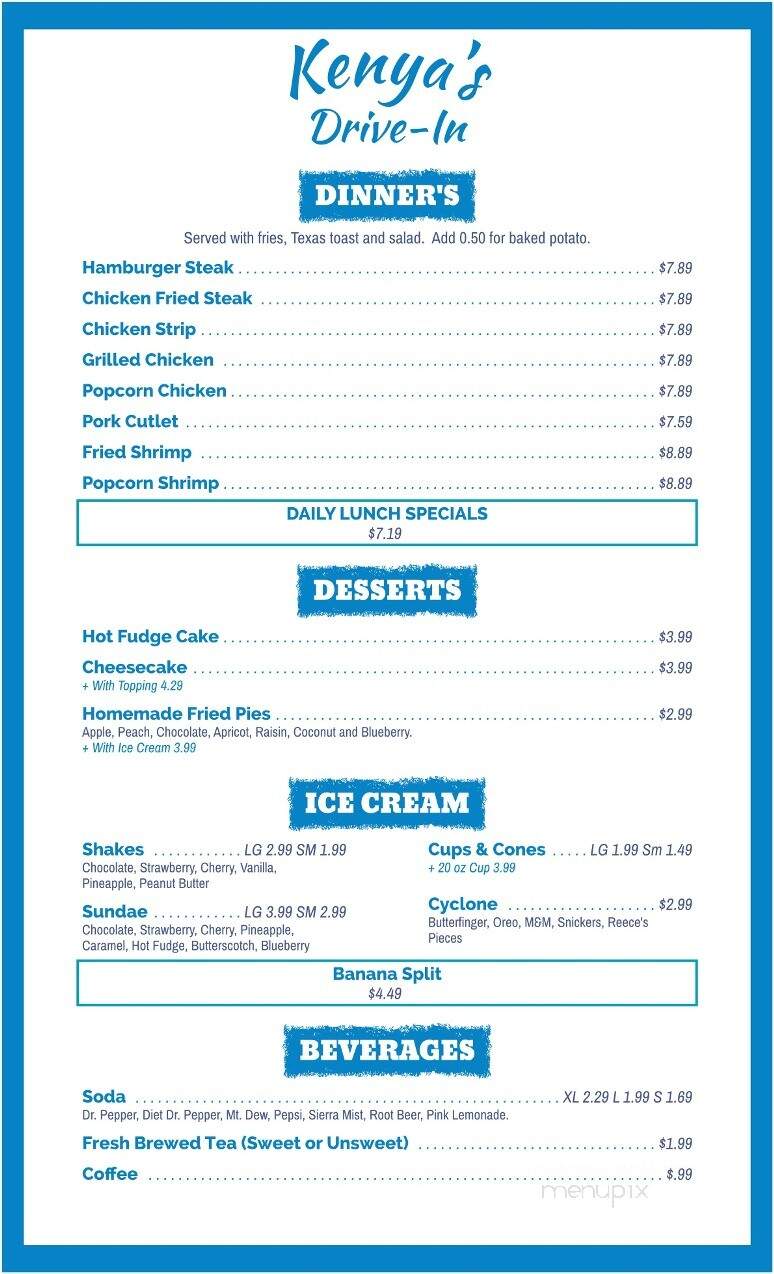 Kenya's - Dierks, AR menu_pic