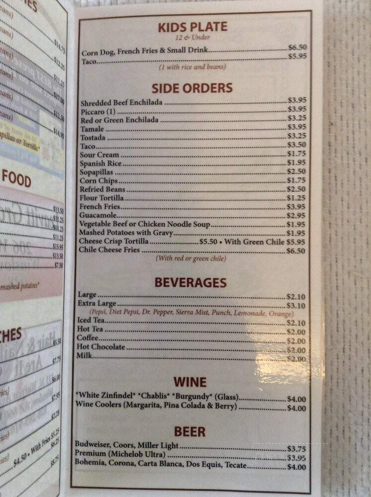 Brown Mug Cafe - Winslow, AZ menu_pic