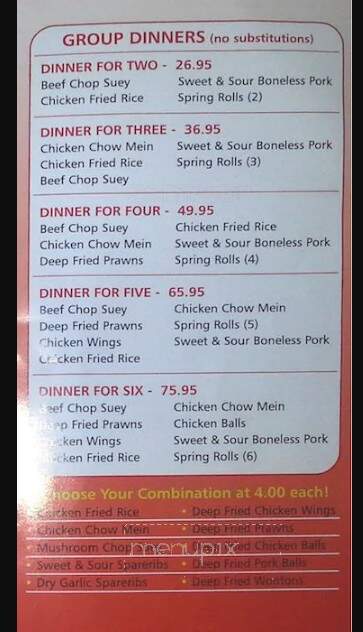 Sungs Family Restaurant - Fort Saint John, BC menu_pic