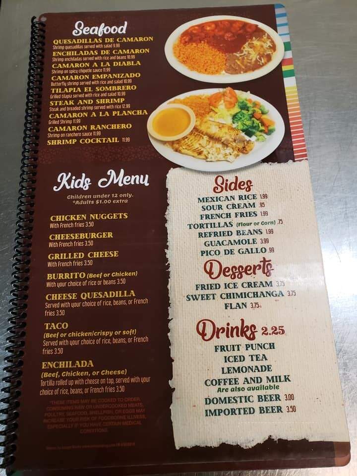 El Sombrero - Mascoutah, IL menu_pic