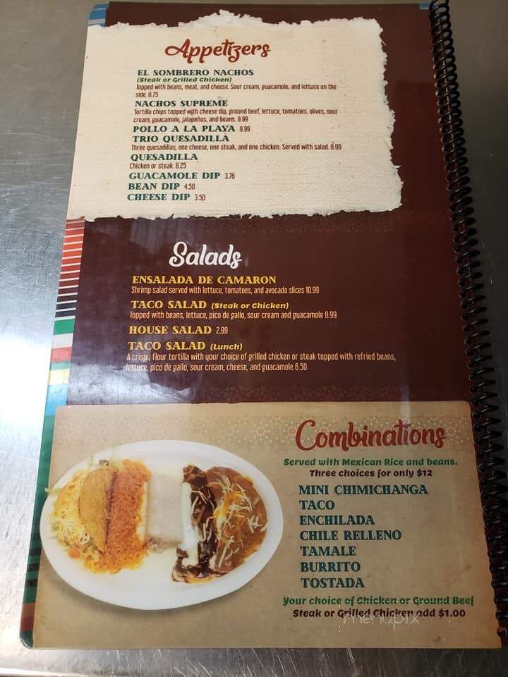 El Sombrero - Mascoutah, IL menu_pic