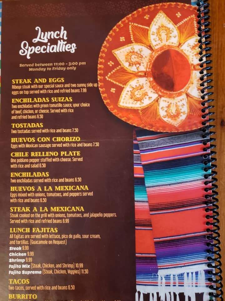 El Sombrero - Mascoutah, IL menu_pic