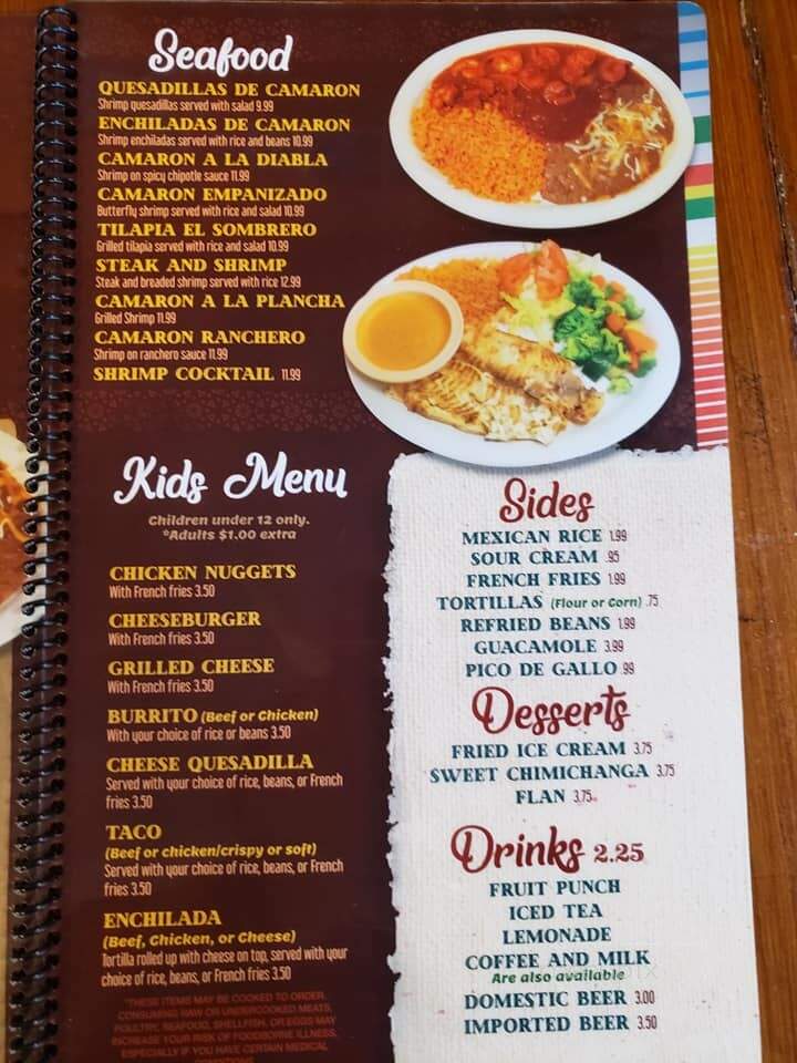 El Sombrero - Mascoutah, IL menu_pic