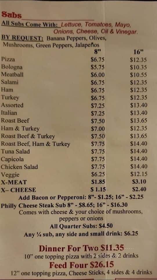 Chubby's Of Granite - Granite Falls, NC menu_pic