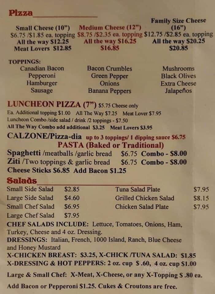 Chubby's Of Granite - Granite Falls, NC menu_pic