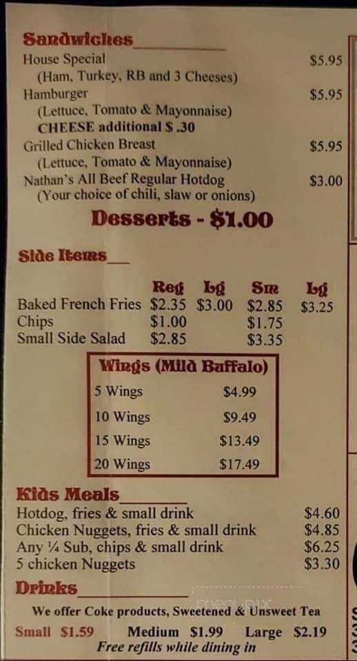 Chubby's Of Granite - Granite Falls, NC menu_pic