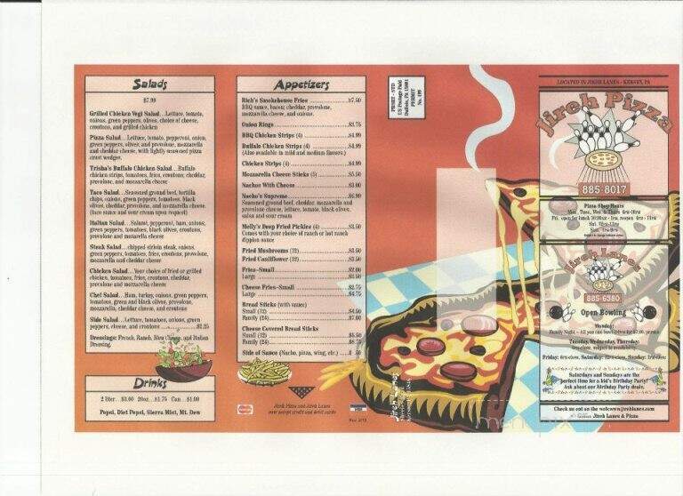 Jireh Pizza & Subs - Kersey, PA menu_pic