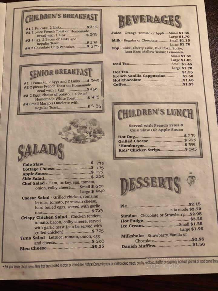 Margo's Family Restaurant - Greenville, MI menu_pic