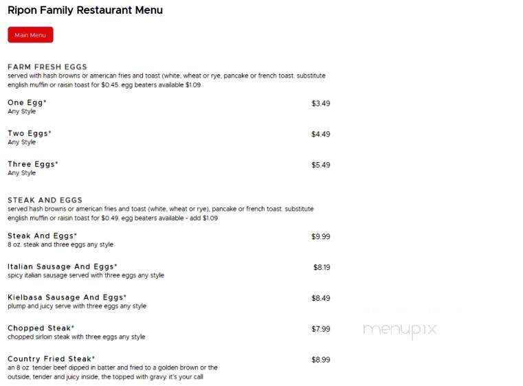 Ripon Family Restaurant - Ripon, WI menu_pic