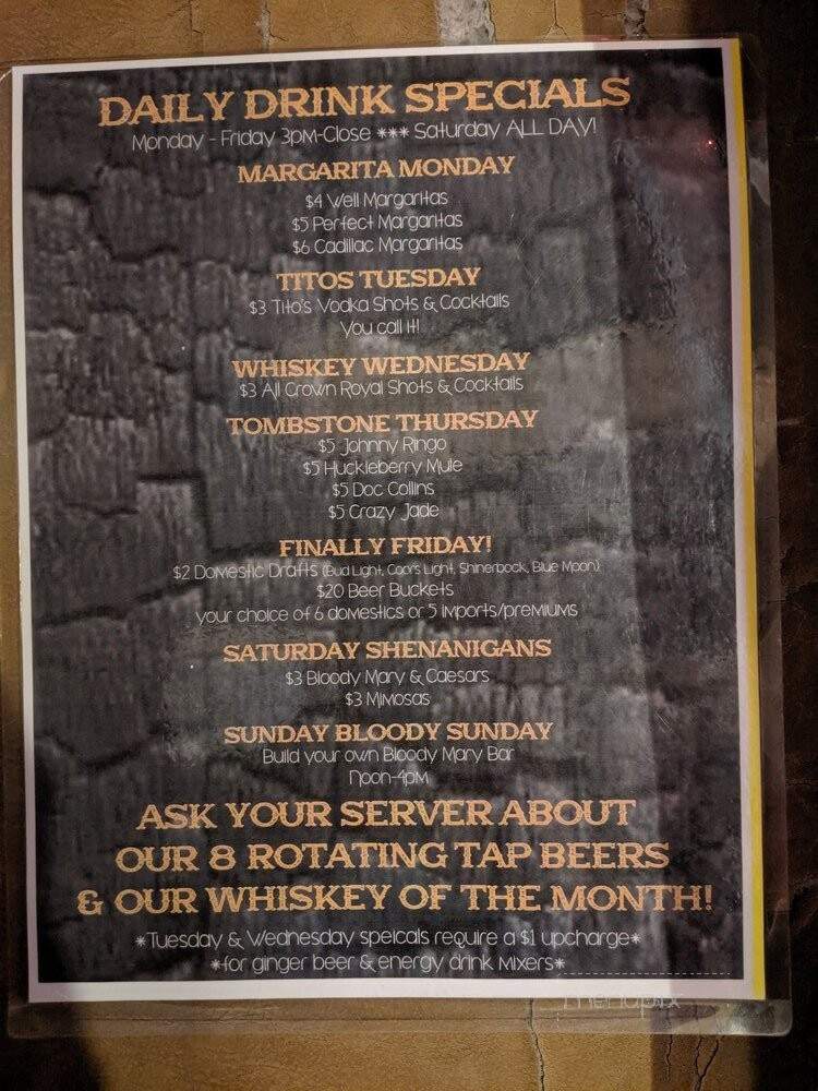 Doc Holliday's - Williston, ND menu_pic