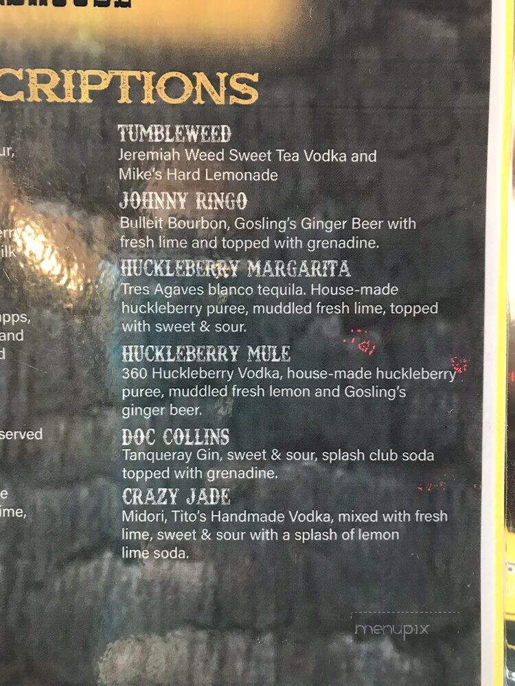 Doc Holliday's - Williston, ND menu_pic