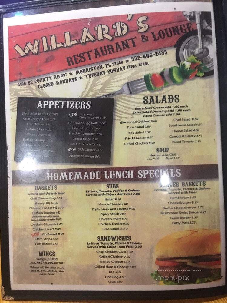 Willard's Restaurant & Lounge - Morriston, FL