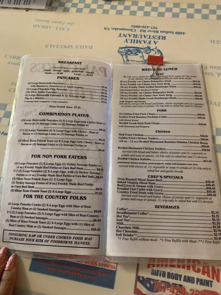 Pancakes N Things - Virginia Beach, VA menu_pic
