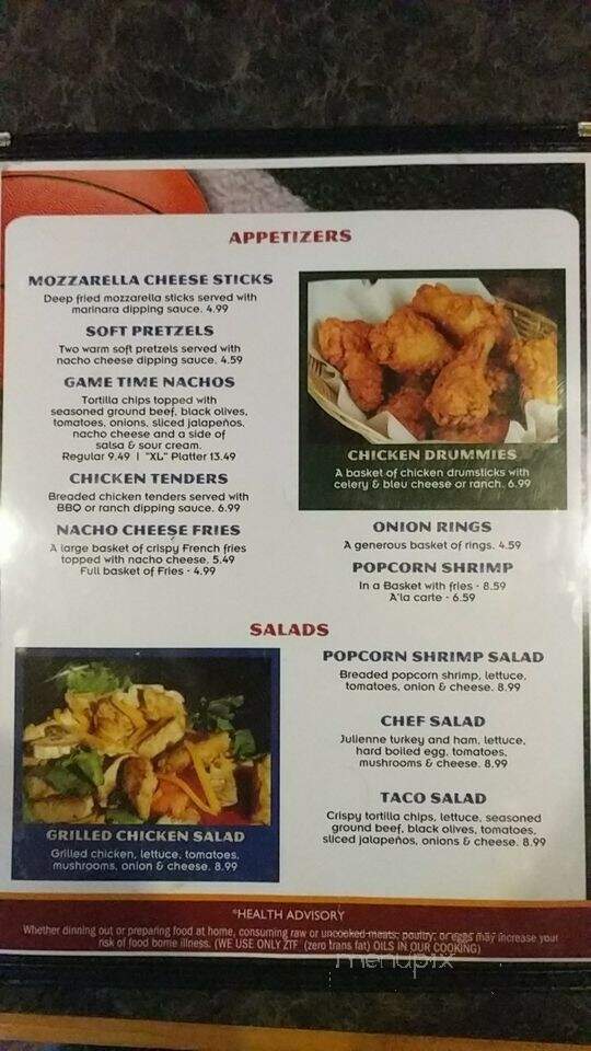 Game Time Sports Bar & Grill - Middleton, WI menu_pic
