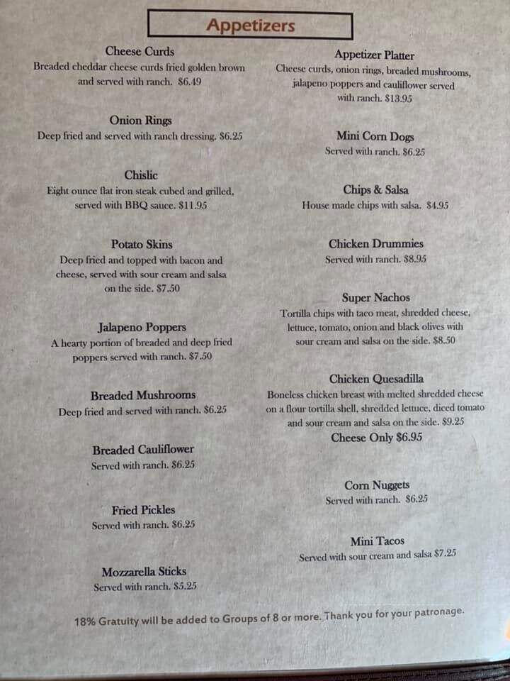 Roosters - Redfield, SD menu_pic