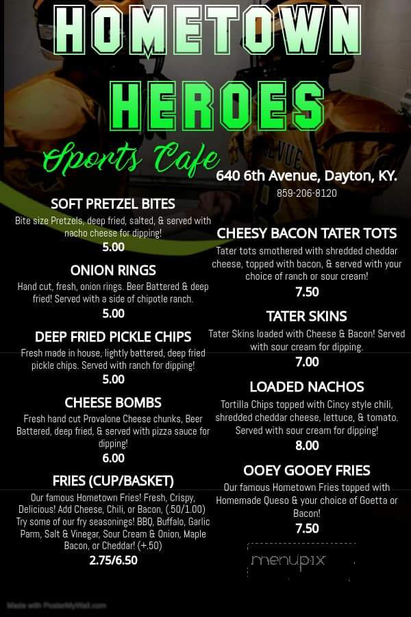 Hometown Heroes - Dayton, KY menu_pic