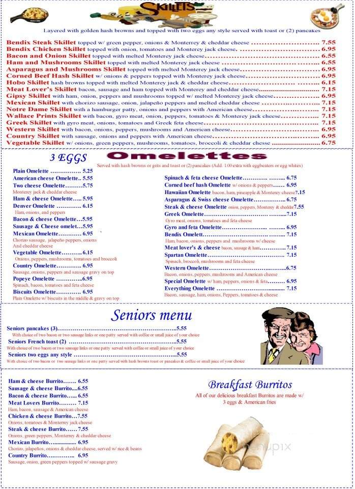 Bendix Restaurant Family - South Bend, IN menu_pic