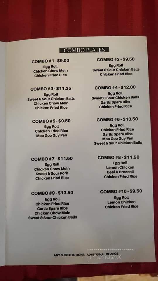 Kwan's Cantonese Restaurant - Sussex, NB menu_pic