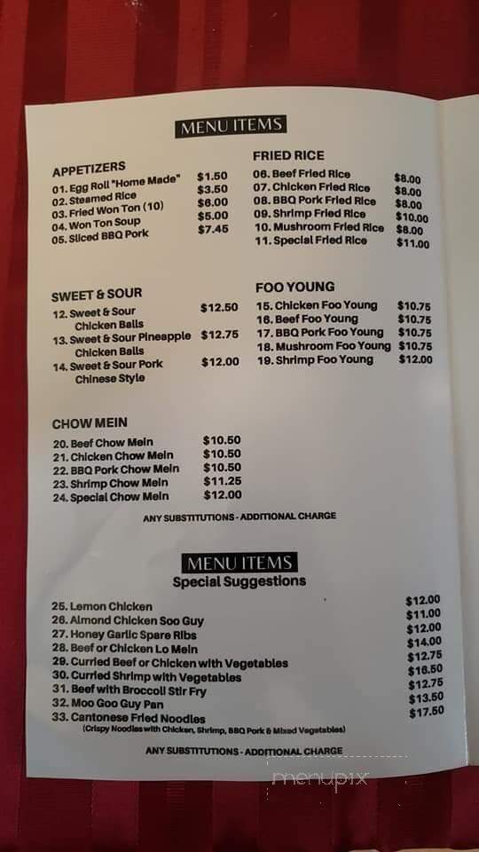 Kwan's Cantonese Restaurant - Sussex, NB menu_pic