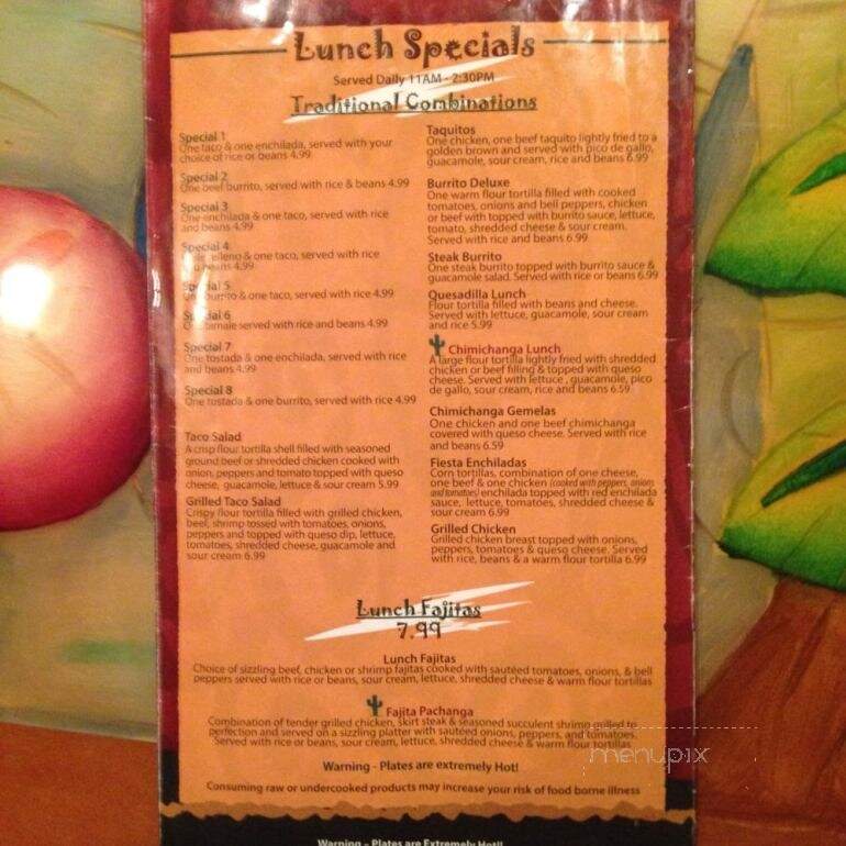 La Pachanga Mexican Restaurant - Festus, MO menu_pic