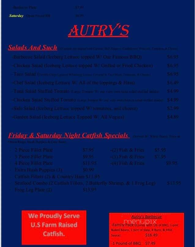 Autry's Country Kitchen - Troy, TN menu_pic